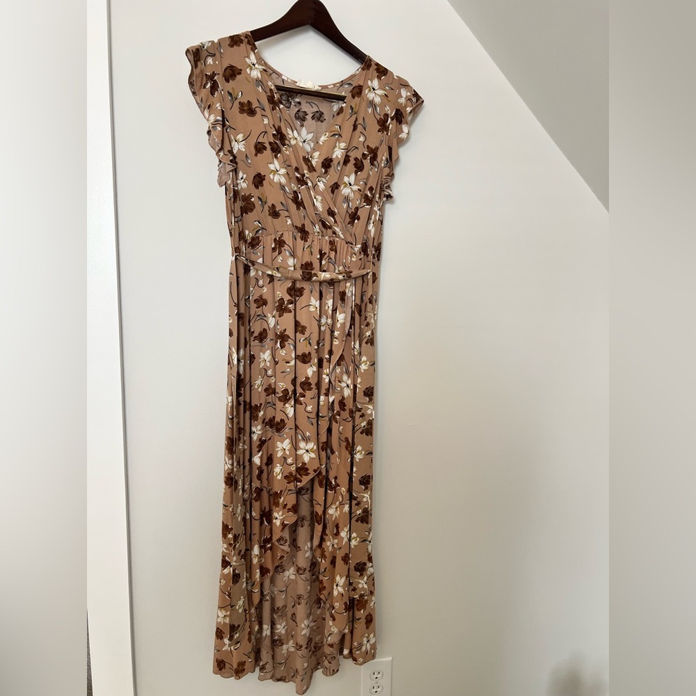 Floral Brown Maxi Dress
